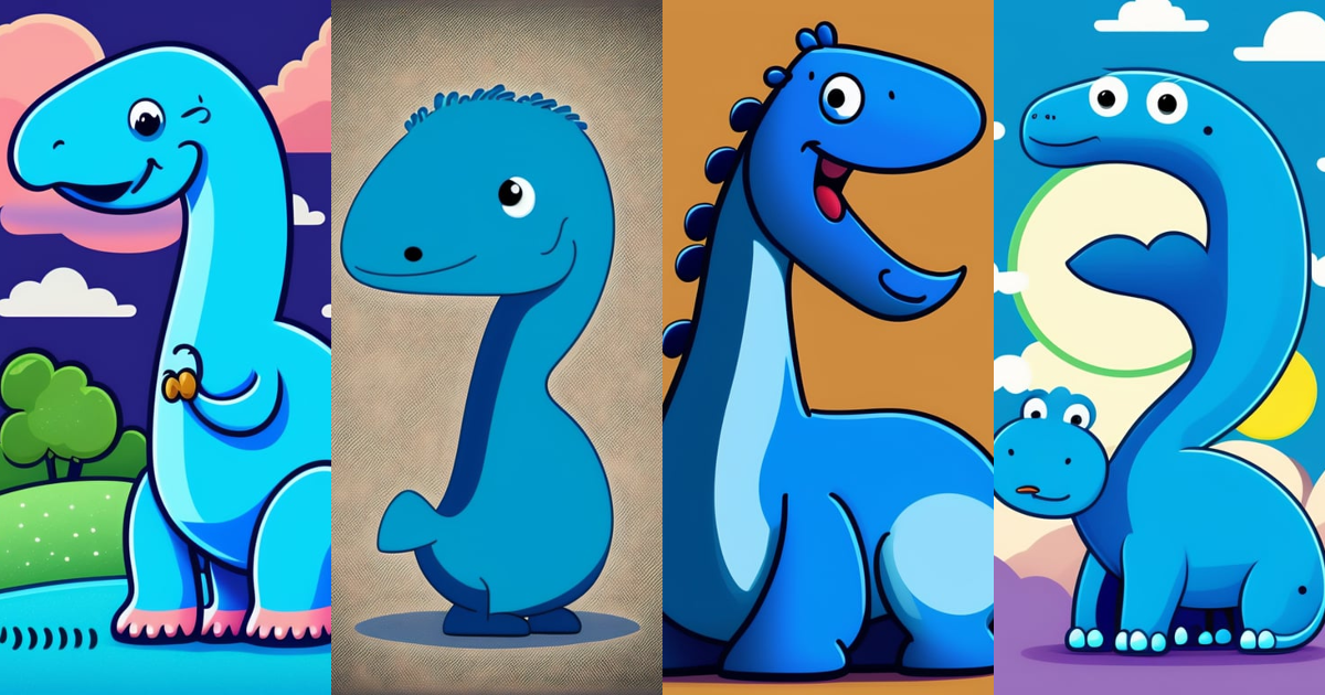 Lexica - Cute young blue brontosaurus simple illustration for children ...