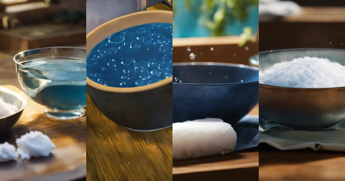 Lexica A visual of a bowl of water surrounded by a cloth, a piece of cotton that the water can