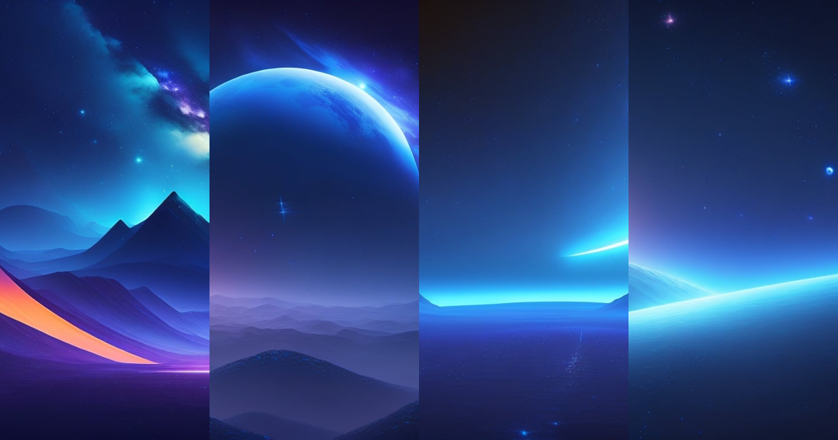 Lexica - Dark blue sci-fi background, non-detailed, night sky and stars