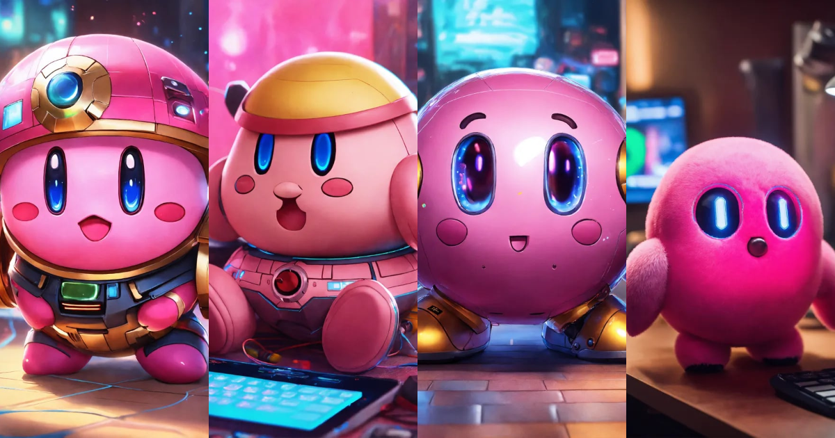 Lexica - A real photo of Cute Cyber Kirby