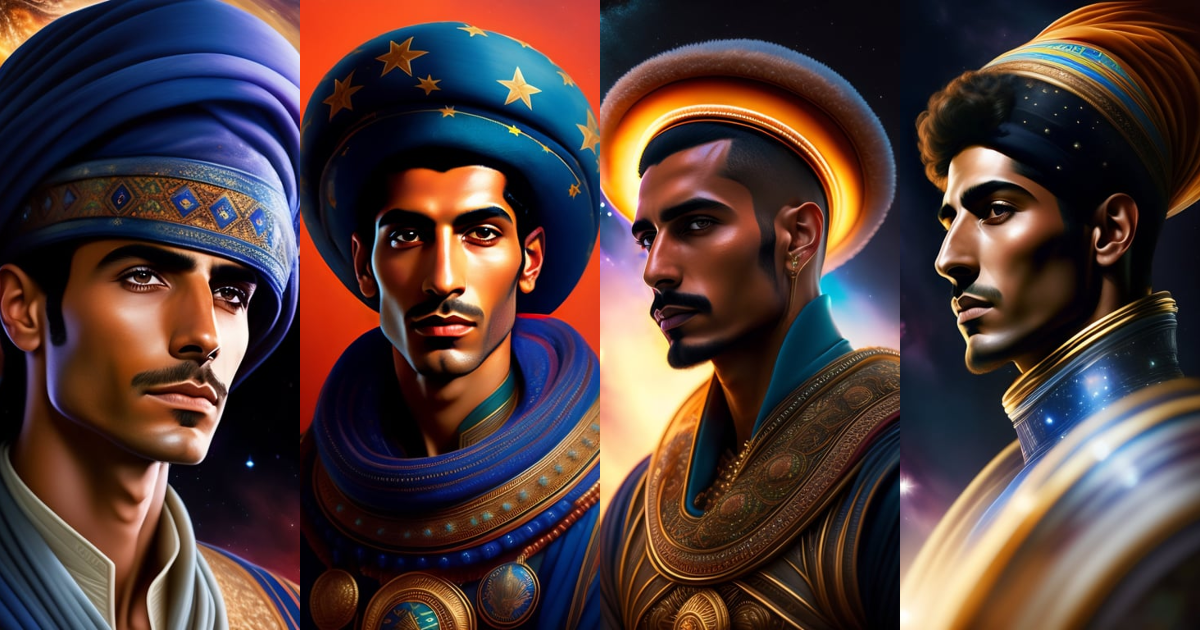Lexica - Hyperdetailed portrait of a male middle-eastern alien in a ...