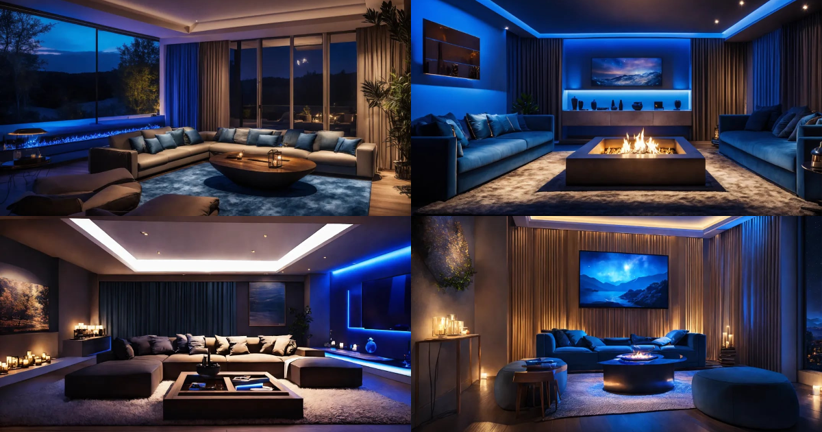 Lexica - A luxury relaxation room dark with ambient illumination in ...