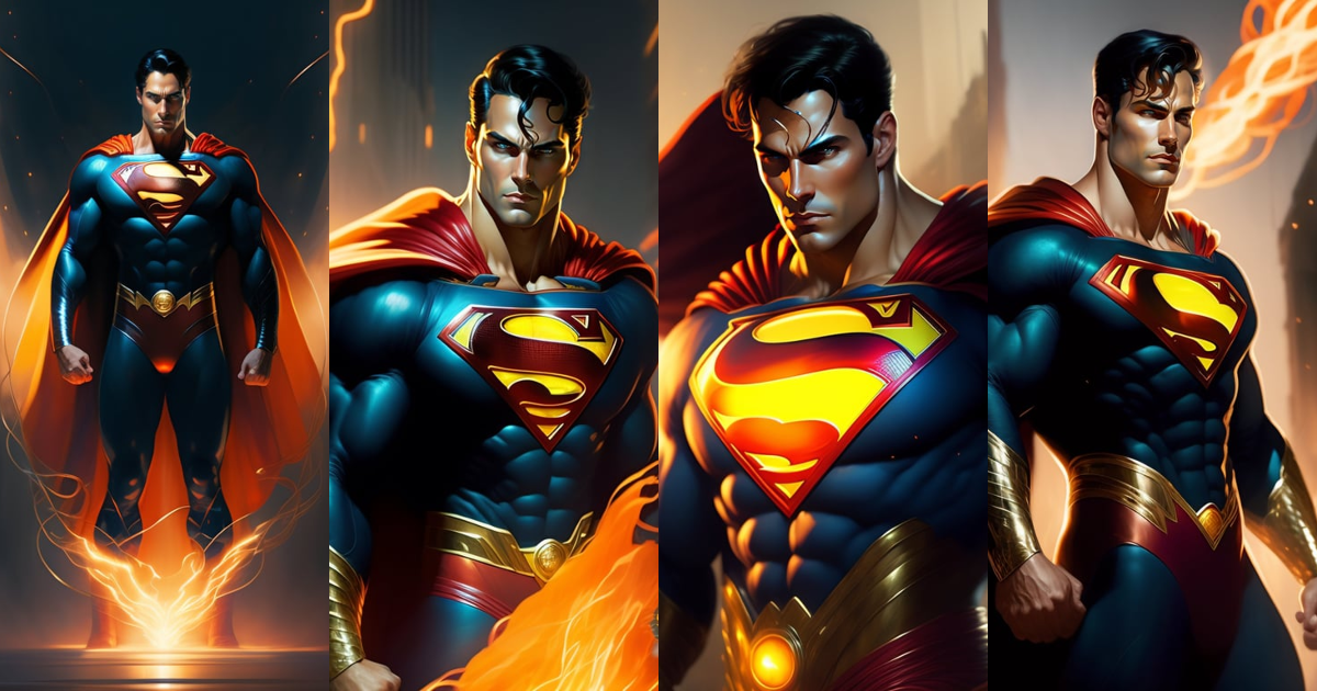 Lexica - The image shows Superman standing in the center of the frame ...