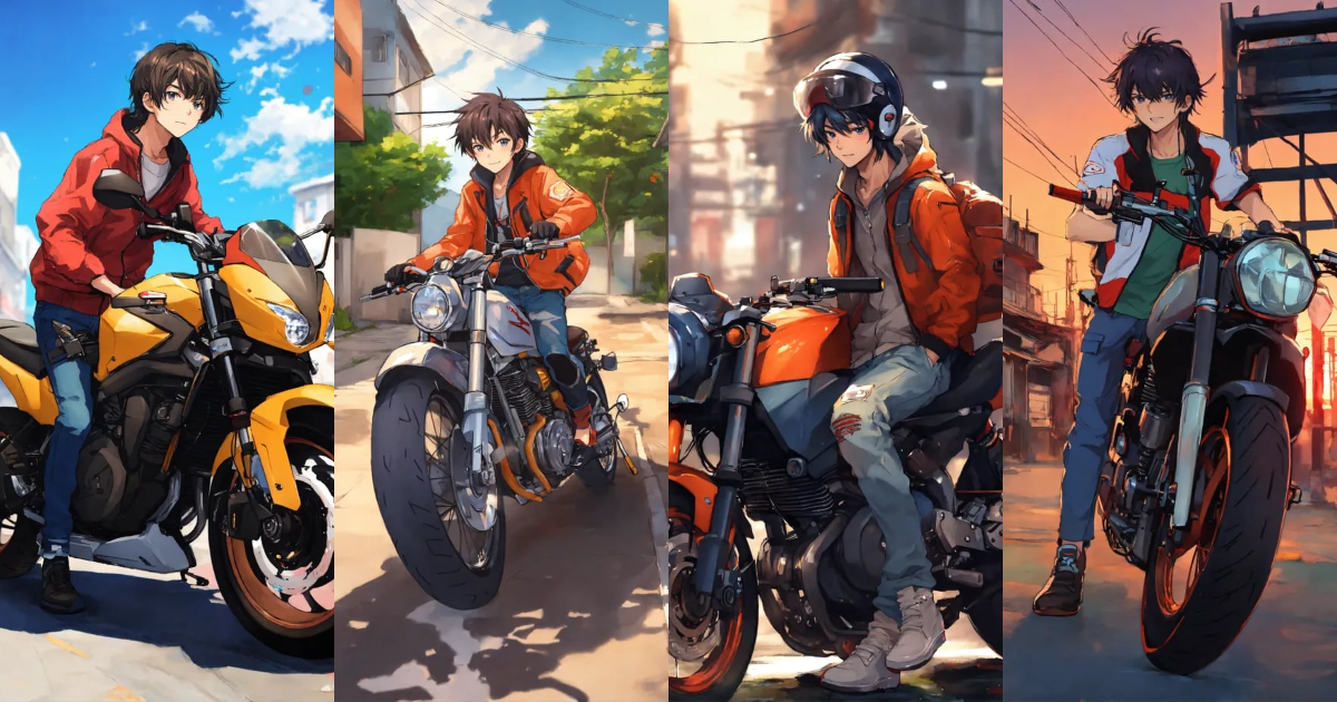 Lexica - Anime boy on the motobike