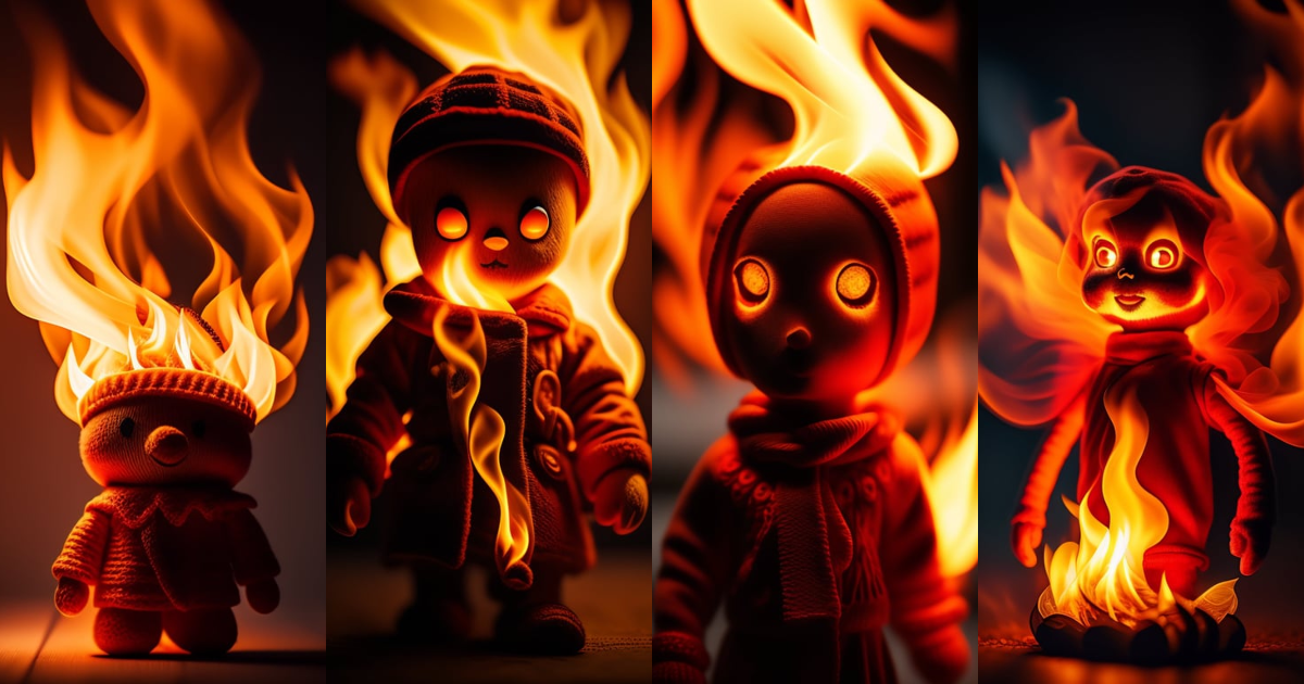 Lexica - Puppet made of fire and flames, flames, detailed, ultra ...