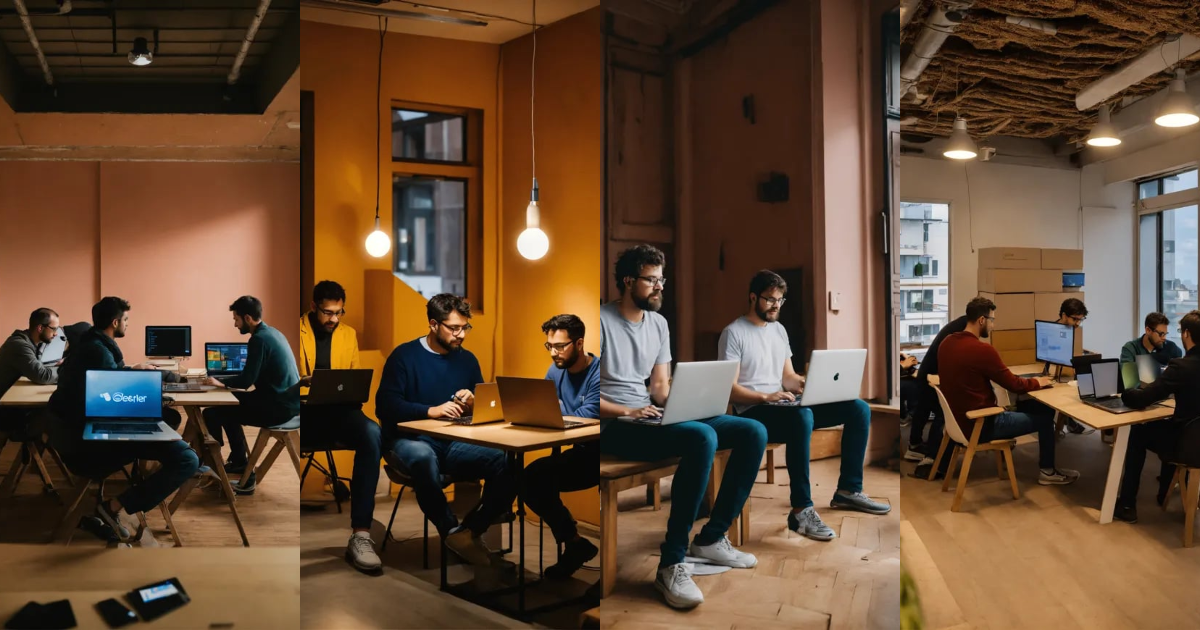Lexica - Developers with laptops in a room building software