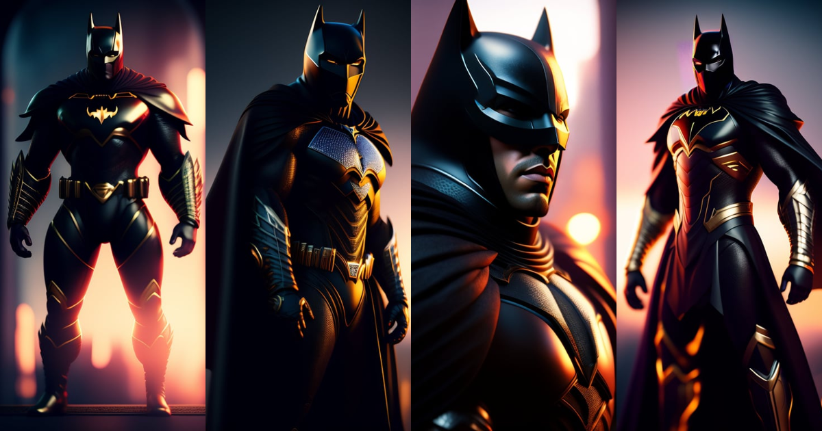 Lexica - Full body shot of Ben Affleck's black Batman poses with cape ...