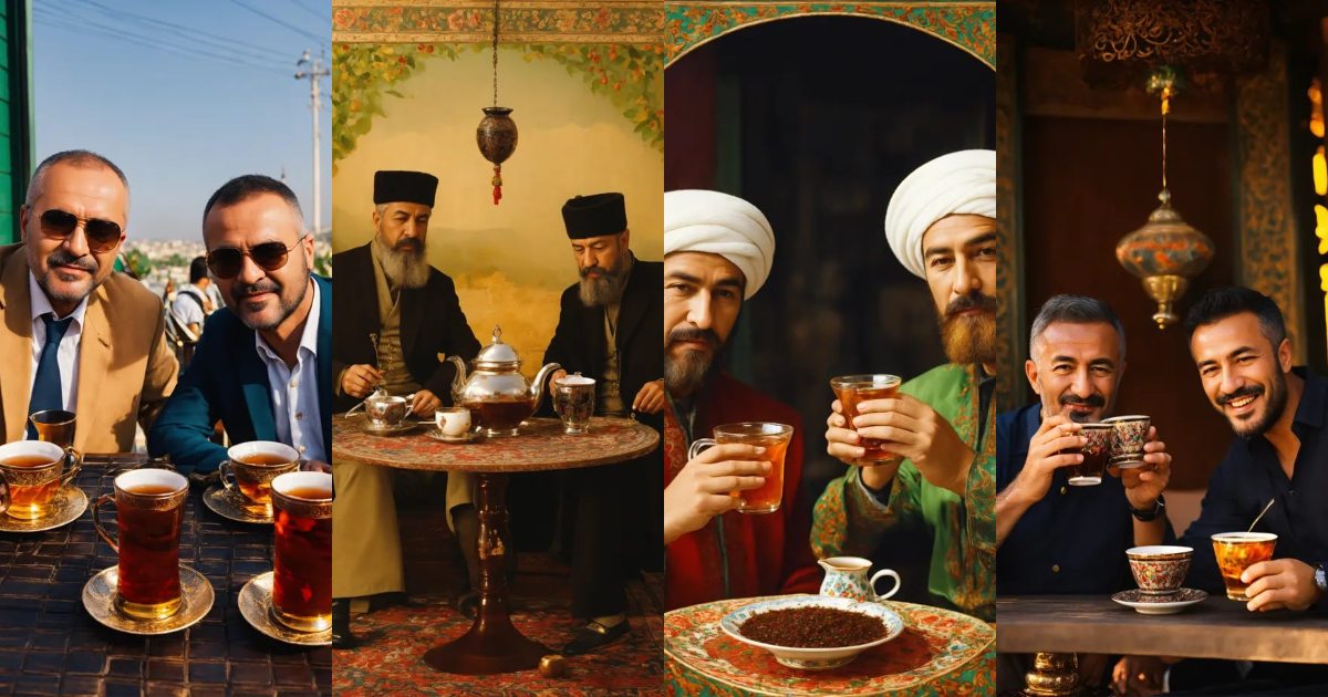 Lexica - 2 men drinking turkish tea
