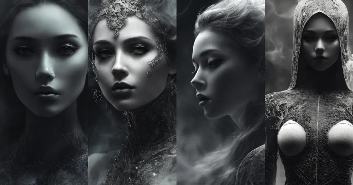 Lexica - Young Ghost Woman Full Shape Angle Depth Data Monochrome ...