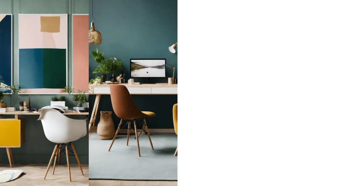 Lexica - A photo of a chic offic, scandinavia color scheme