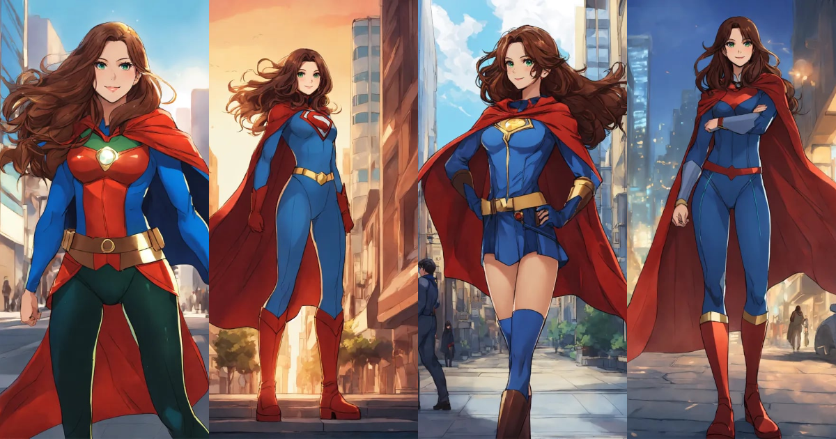 Lexica - Full body of a young female super hero in her 20s. She has ...