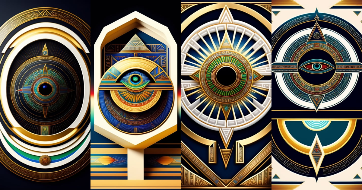 Lexica - 2d geometric egyptian eye god , white backgound