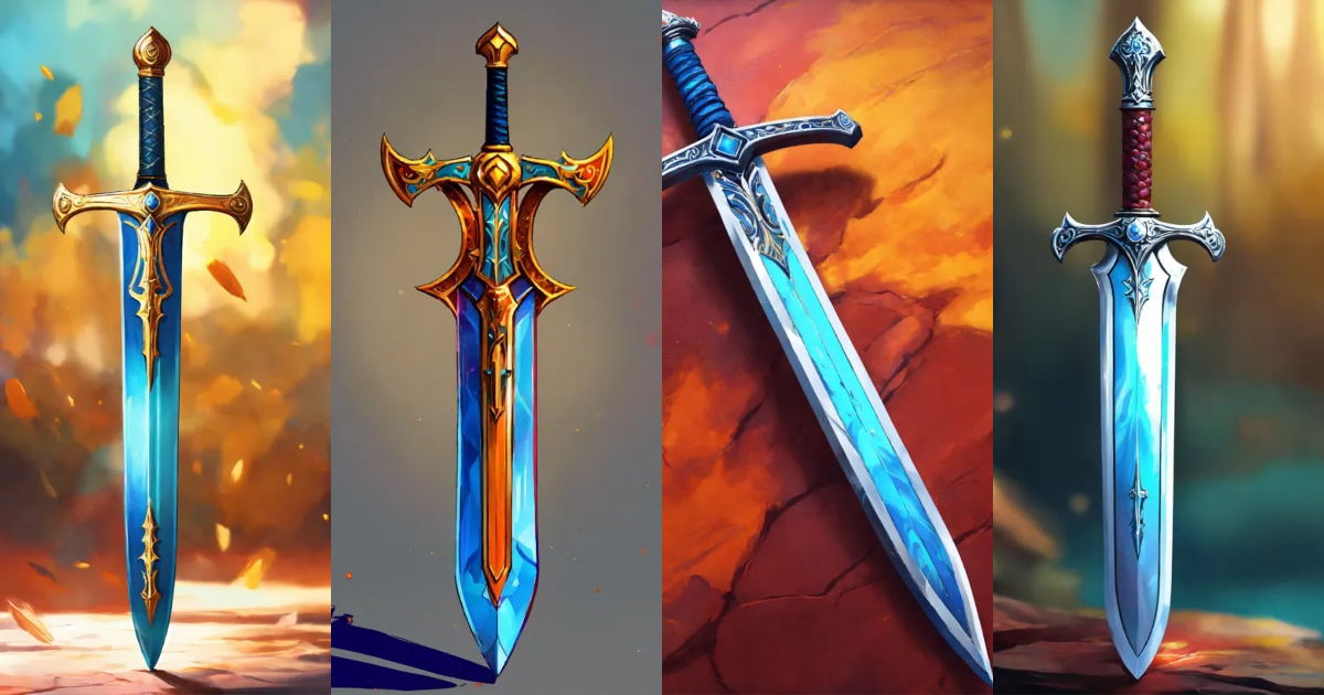 Lexica - Sword, oil paint, single prop, isolate object, 2D illustration ...