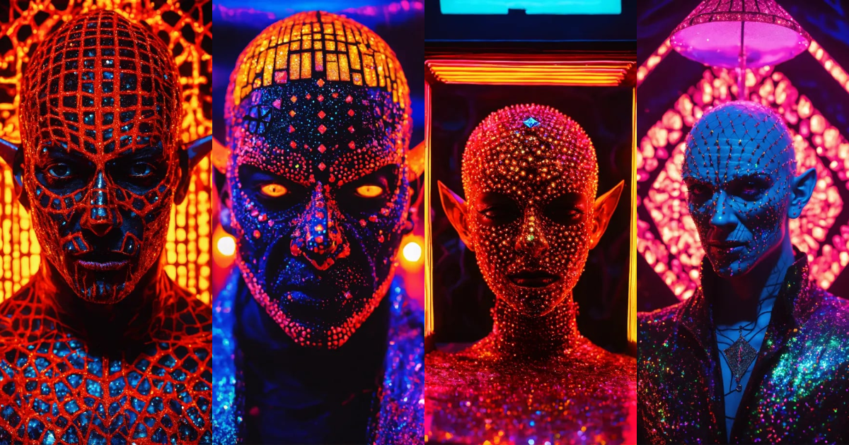 Lexica - Ultra realistic Pinhead in a diamond neon black light DMT ...