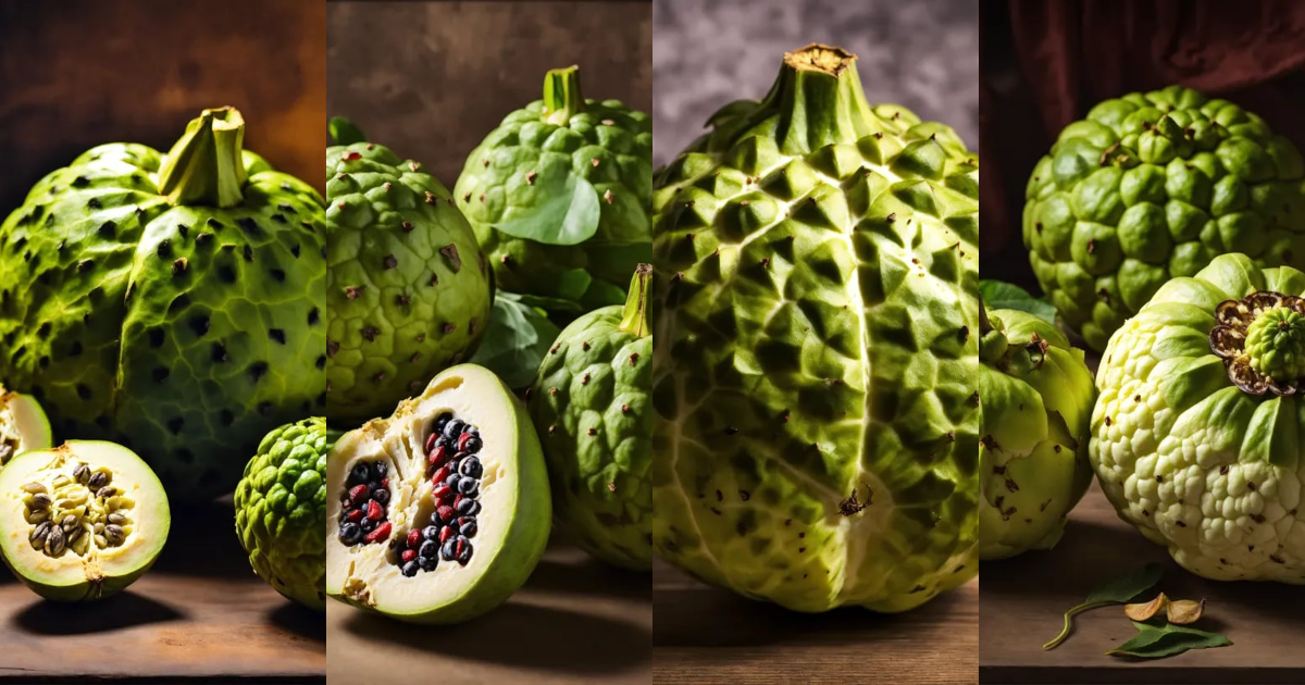 Lexica - Ripe cherimoya fruit in photo studio