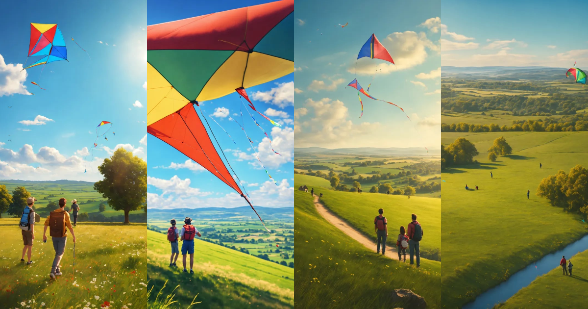 Lexica - Somebody flying a kite under the clear blue sky, accompanied ...