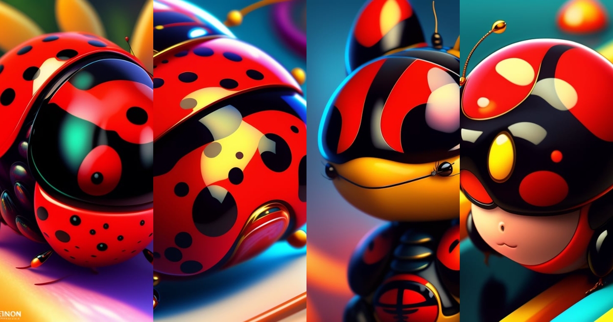 Lexica - Artstation, lady bug, anime, colorful, cute, closeup