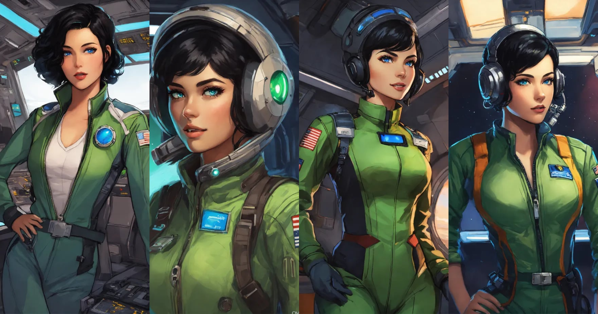 Lexica - Olivia de Berardinis art style, female pilot docking space ...