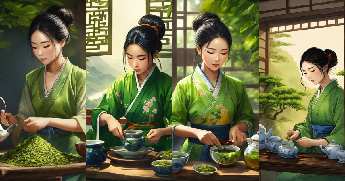 Lexica - A hand drawn painting of a beautiful Chinese girl making ...
