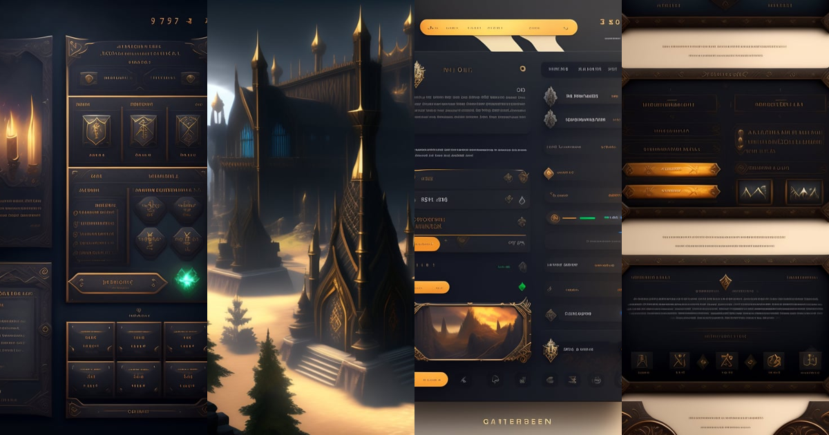 Lexica - Gothic game ui design, the elder scrolls, high detail, 8 k