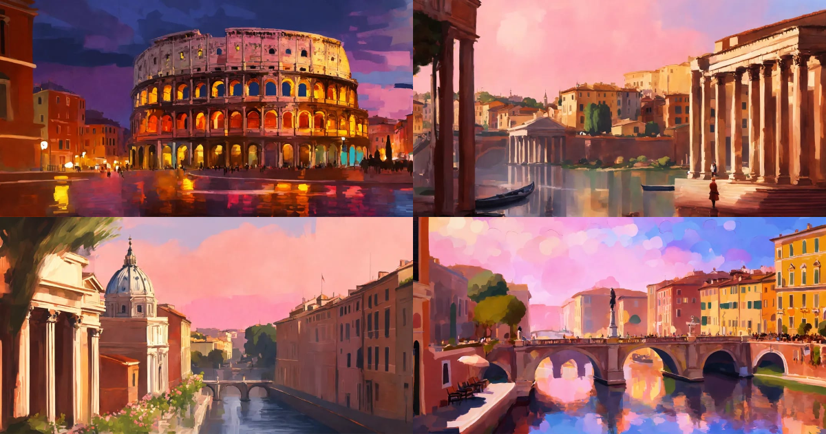 Lexica - Create a digital art of Rome using impressionism, inspired by ...