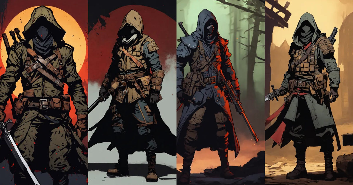 Lexica Loneley soldier, comando outfit, masked face , full body image