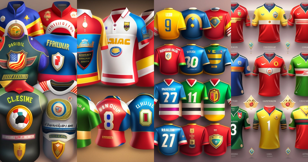 Lexica - Explore our football jerseys, a parade of vibrant colors and ...
