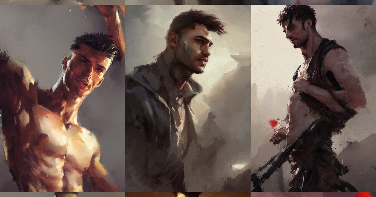 Lexica - Attractive male, painting by greg rutkowski