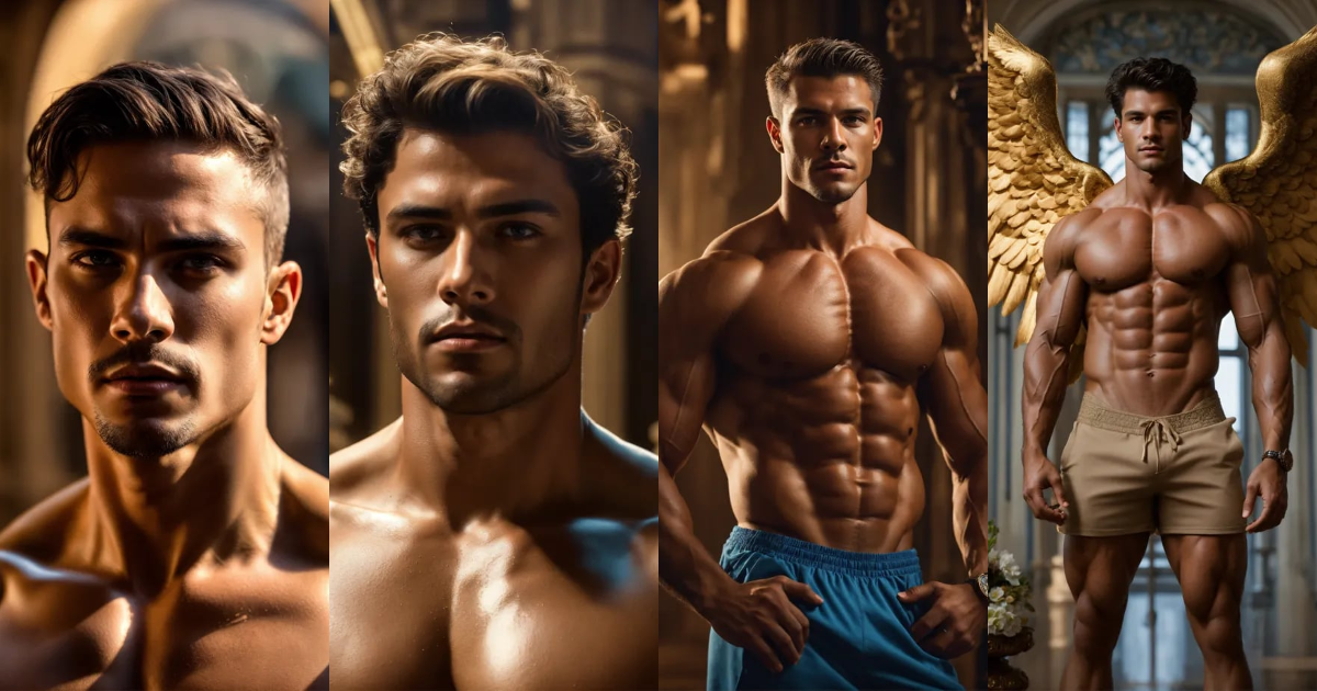 Lexica - Portrait of a stunningly beautiful male angel in soft light ...