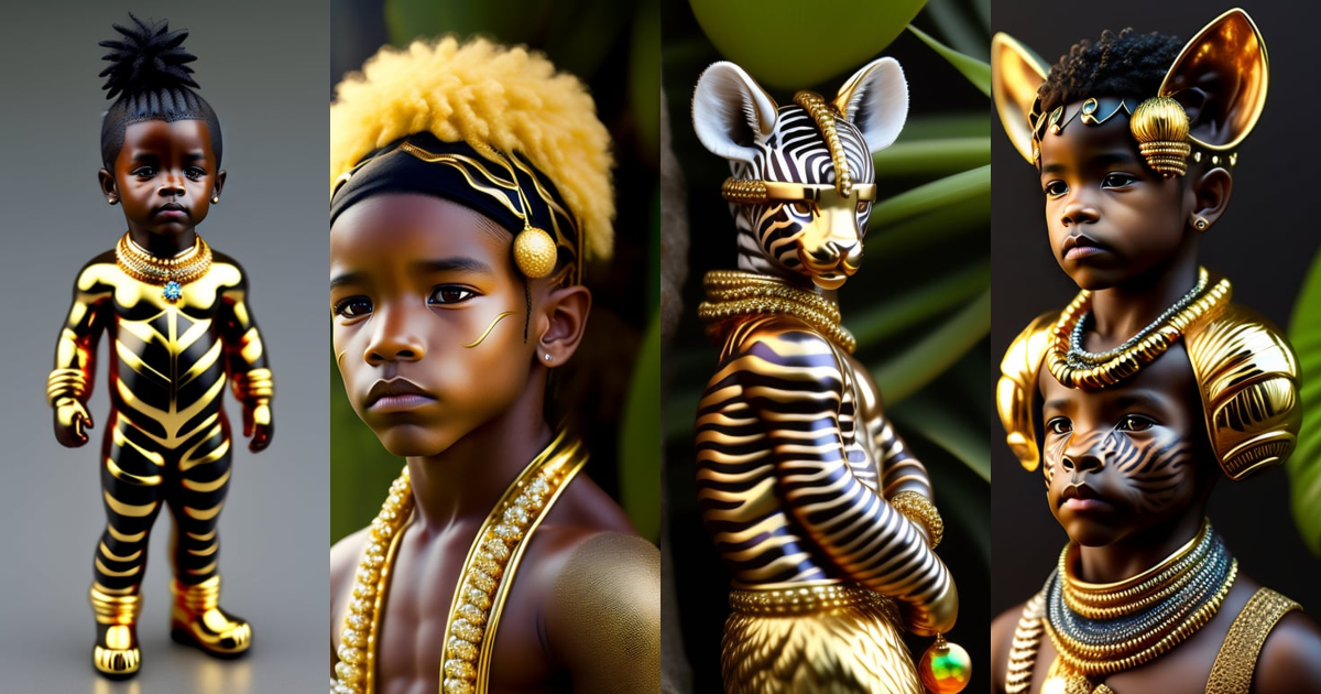 Lexica - Humanoid Zebra boy, furry, cute, jewelry, gold, gems, tropical ...