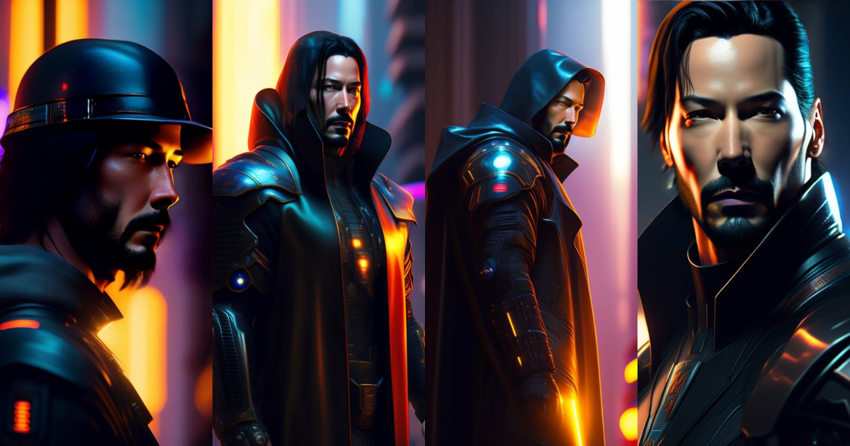 Lexica - A Keanu Reeves, realistic scifi cyberpunk ,raiden hat, power ...