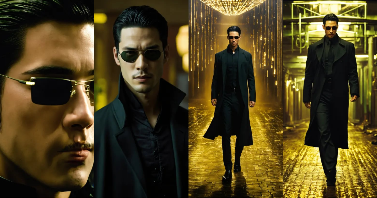 Lexica - Portrait of a male ukj person as Neo from Matrix