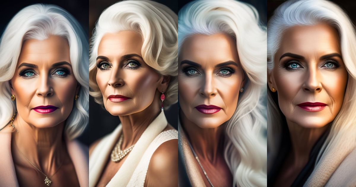 Lexica - Highly detailed Portrait of a beautiful lady with white hair ...