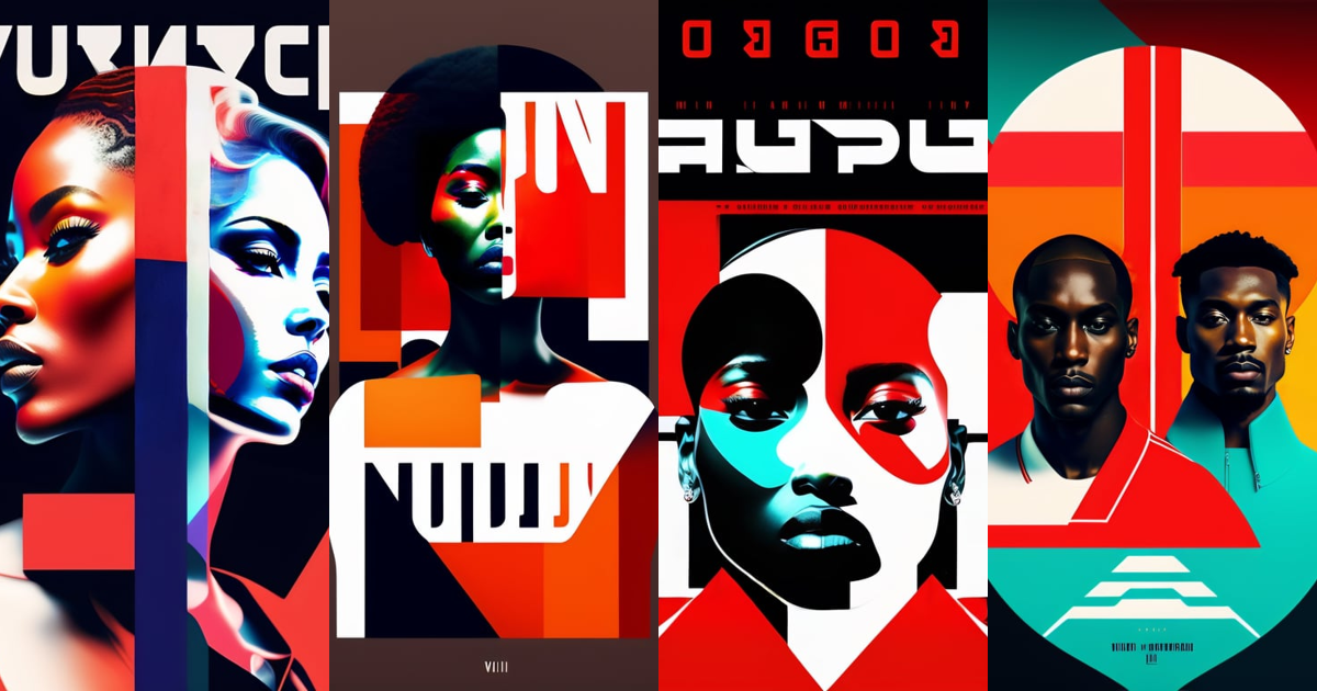 Lexica - Constructivism album cover design for future, in the style of Virgil  Abloh