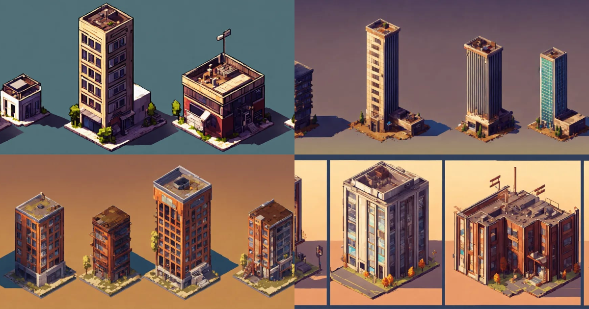 Lexica - Isometric. short to tall Upgrade progression of a post ...