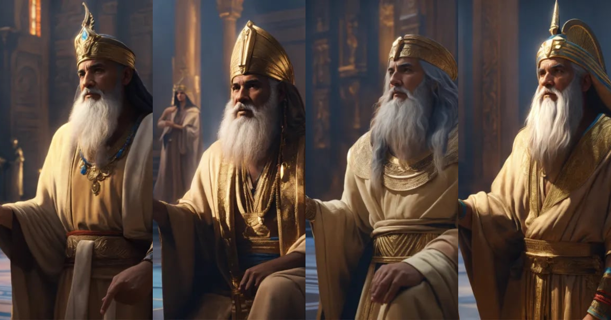 Lexica - Old Moses with his staff, Hebrew robes, talking to Pharaoh ...