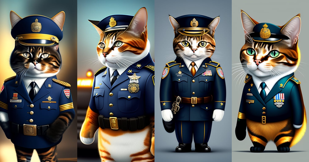 Lexica - A cat dressed as an international police officer with a cartoon  design