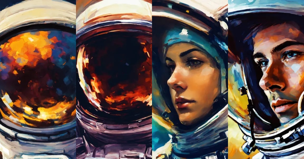 Lexica - Astronaut closeup, impressionism, comic