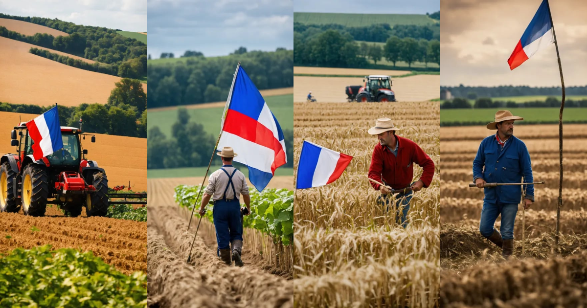 Lexica - French farmer working in his field with elements reminiscent ...