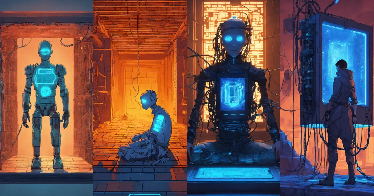 Lexica - Craft a haunting image in a cartoon dystopian setting, where a ...