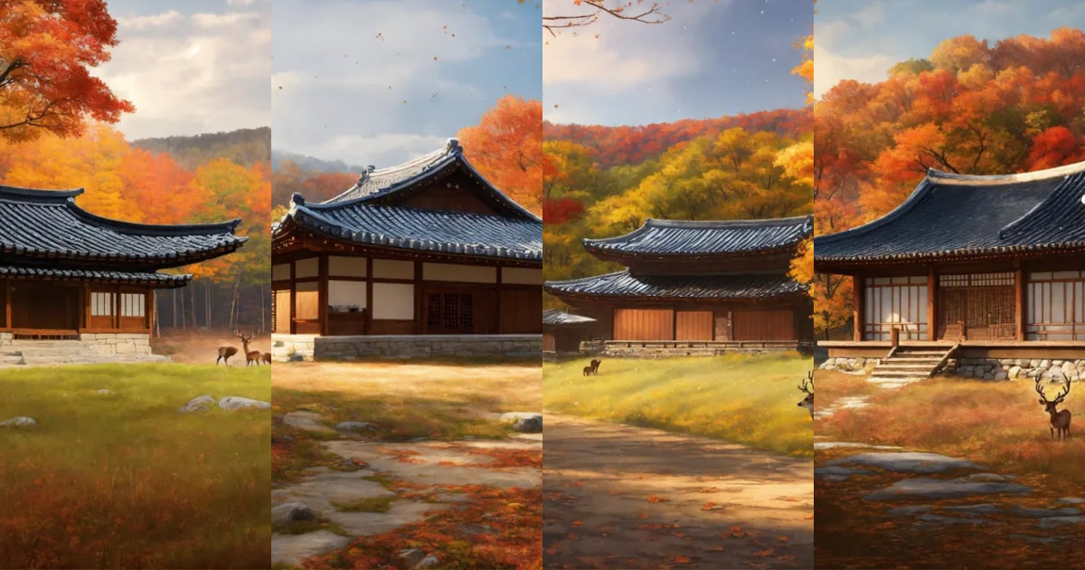 Lexica - Photorealistic, Korean wooden Hanok on a hill in typical ...