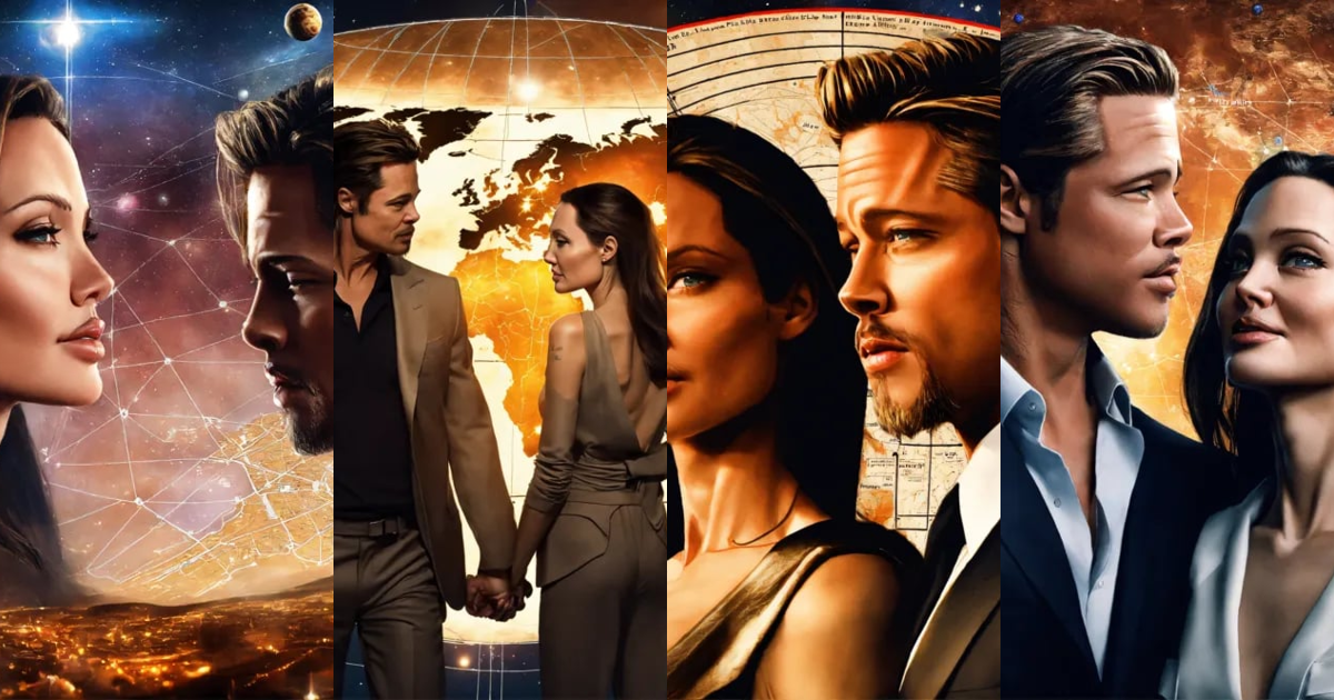 Lexica - Angelina Jolie and Brad Pitt visualizing the concept of an ...