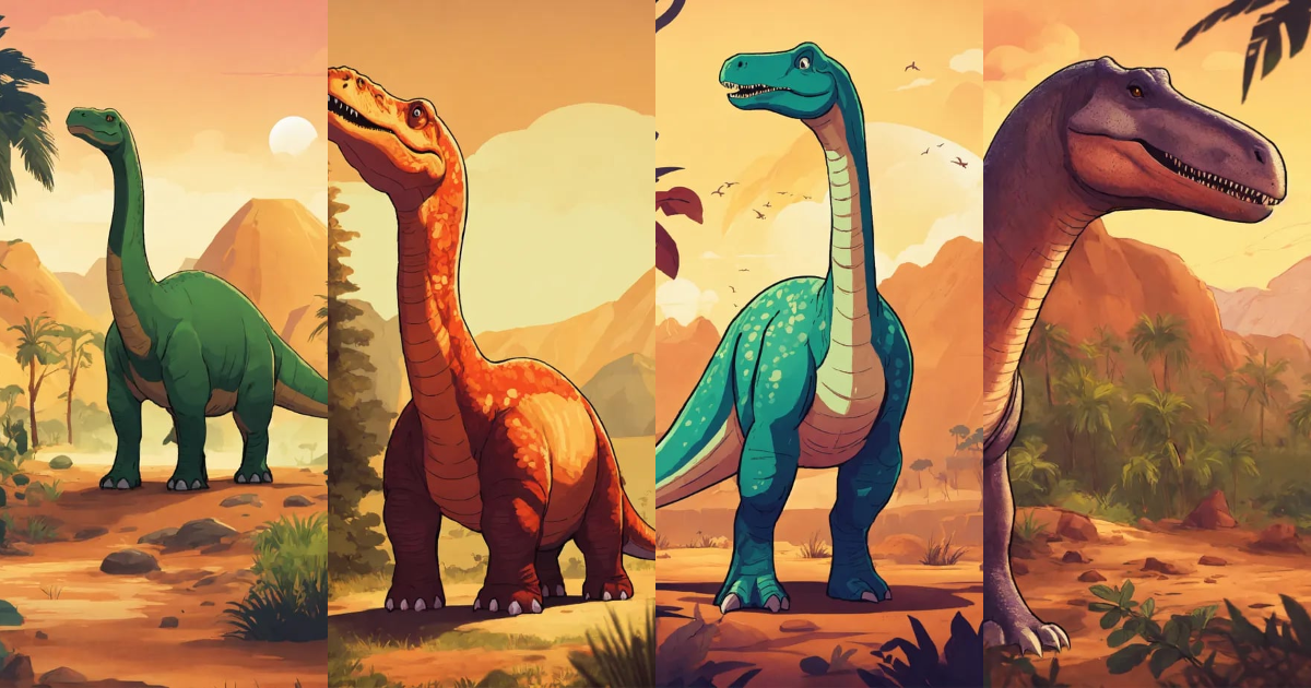 Lexica - 2d brontosaurus dinosaur illustration