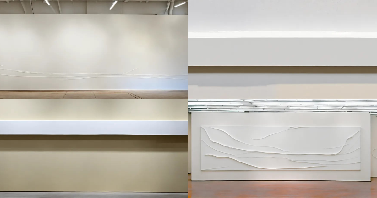 Lexica - A painting with white paint on a white wall, a minimalist ...