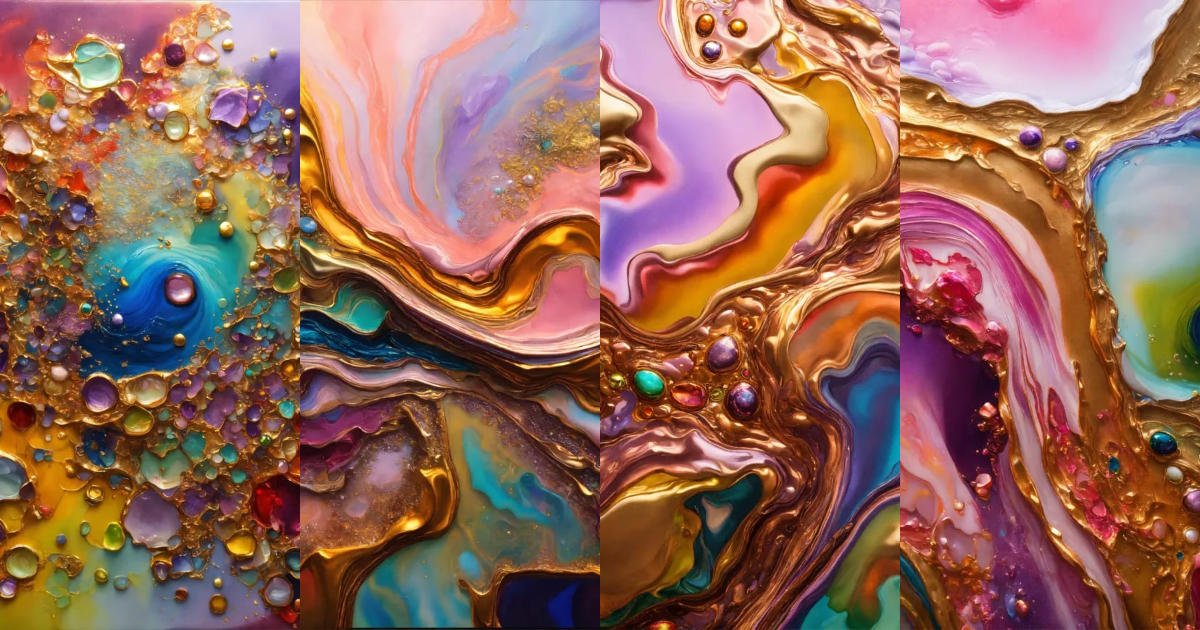 Lexica - Colorful abstract painting oil and water complex complicated ...