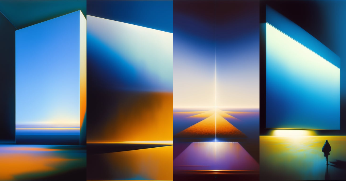 Lexica - A very complex gigantic reflective glowing tesseract rectangle ...