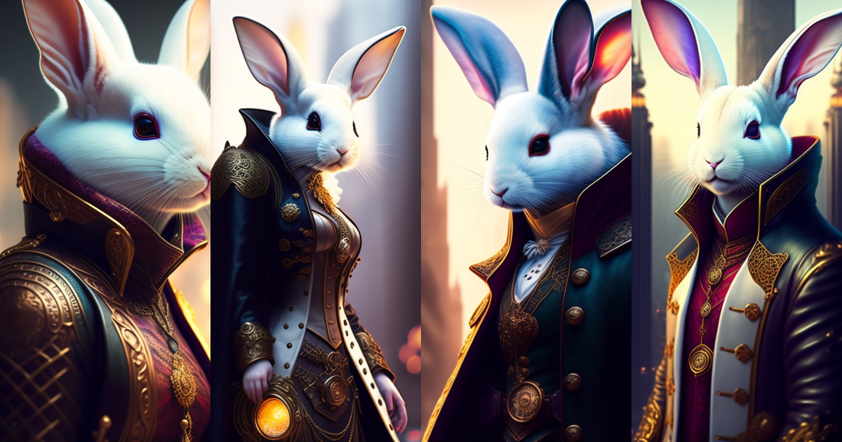 Lexica - White rabbit, matrix, city, steampunk style, highly detailed ...