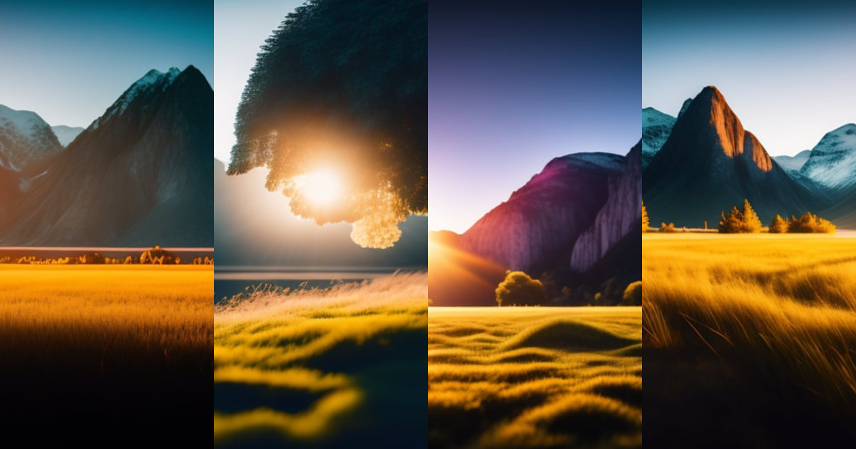Lexica - Beautiful sunny grass landscape background trees and mountains ...