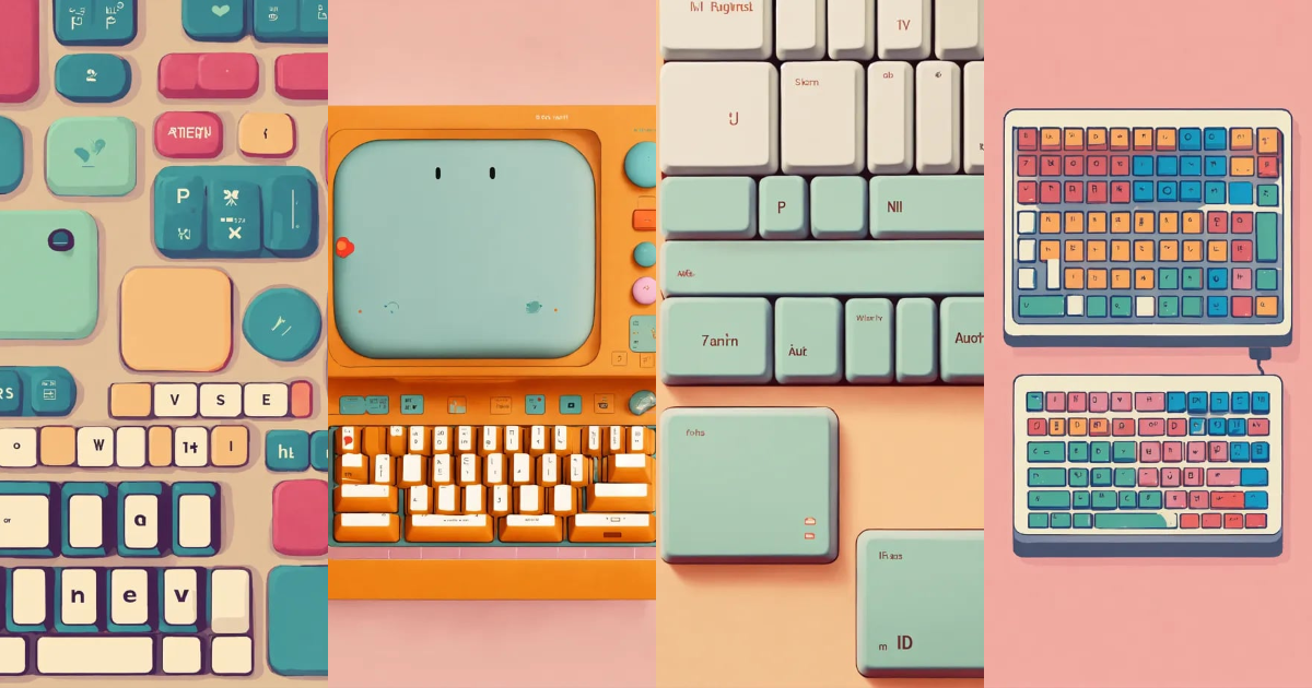 Lexica A minimalist digital art of a cute keyboard.