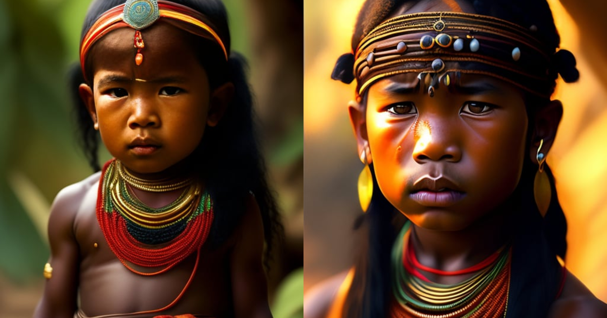 Lexica - Young amazon crying, ethnic, tribal